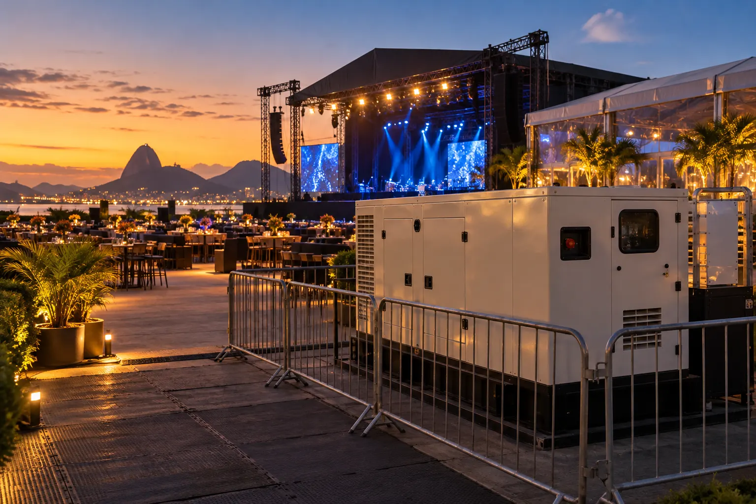 Gerador de energia em área de evento